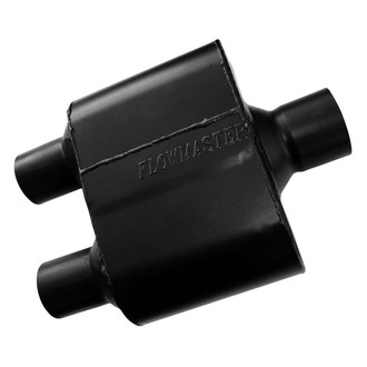 Flowmaster® - Super 10 Series Delta Flow™ 409 SS Oval Black Exhaust Muffler (2.5" Center ID, 2.25" Dual OD, 6.5" Length)