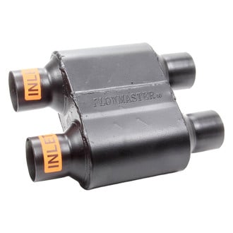 Flowmaster® - Super 10 Series Delta Flow™ Stainless Steel Oval Black Exhaust Muffler (2.5" Dual ID, 2.5" Dual OD, 6.5" Length)