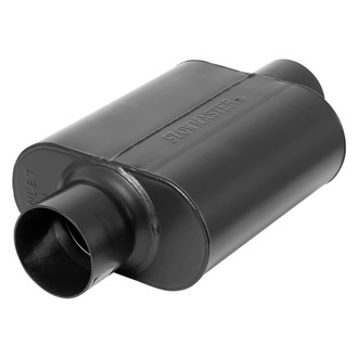 Flowmaster® - 40 Series Delta Force™ 409 SS Oval 2-Chamber Race Black Exhaust Muffler (3" Center ID, 3" Center OD, 9" Length)