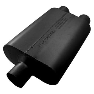 Flowmaster® - 40 Series Delta Flow™ Aluminized Steel Oval Black Exhaust Muffler (2.5" Center ID, 2.5" Dual OD, 13" Length)