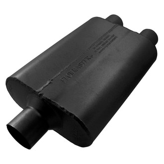 Flowmaster® - 40 Series Delta Flow™ Aluminized Steel Oval Black Exhaust Muffler (2.5" Center ID, 2.25" Dual OD, 13" Length)