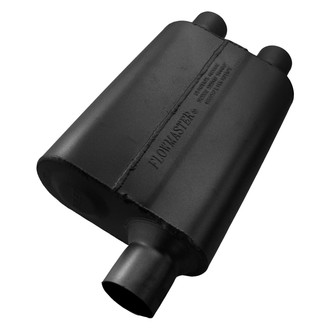 Flowmaster® - 40 Series Delta Flow™ Aluminized Steel Oval Black Exhaust Muffler (2.5" Offset ID, 2.25" Dual OD, 13" Length)