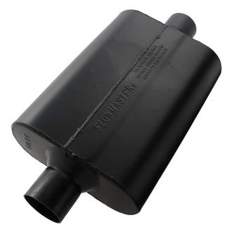 Flowmaster® - Super 44 Series Delta Flow™ Aluminized Steel Oval Black Exhaust Muffler (2.5" Center ID, 2.5" Center OD, 13" Length)