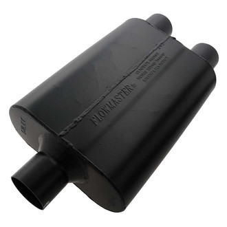 Flowmaster® - Super 44 Series Delta Flow™ Aluminized Steel Oval Black Exhaust Muffler (2.5" Center ID, 2.5" Dual OD, 13" Length)