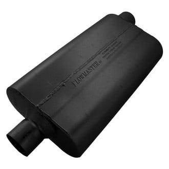 Flowmaster® - 50 Series Delta Flow™ Aluminized Steel Oval Black Exhaust Muffler (2.5" Center ID, 2.5" Offset OD, 17" Length)
