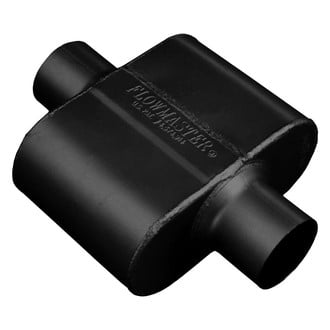 Flowmaster® - 10 Series Delta Force™ Aluminized Steel Oval Single Chamber Black Exhaust Muffler (3" Center ID, 3" Center OD, 6.5" Length)