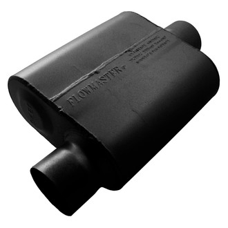 Flowmaster® - 10 Series Delta Force™ Aluminized Steel Oval Single Chamber Black Exhaust Muffler (3" Offset ID, 3" Center OD, 10.25" Length)