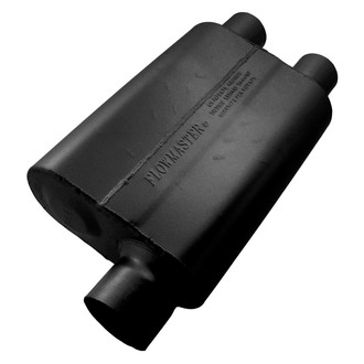 Flowmaster® - 40 Series Delta Flow™ Aluminized Steel Oval Black Exhaust Muffler (3" Offset ID, 2.5" Dual OD, 13" Length)