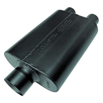 Flowmaster® - Super 44 Series Delta Flow™ Aluminized Steel Oval Black Exhaust Muffler (3" Center ID, 2.25" Dual OD, 13" Length)