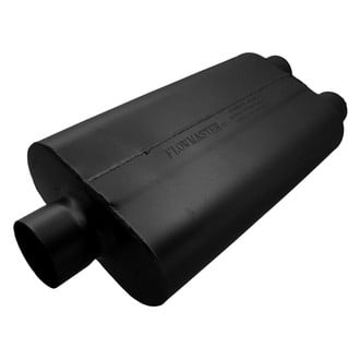 Flowmaster® - 50 Series Delta Flow™ Aluminized Steel Oval Black Exhaust Muffler (3" Center ID, 2.5" Dual OD, 17" Length)