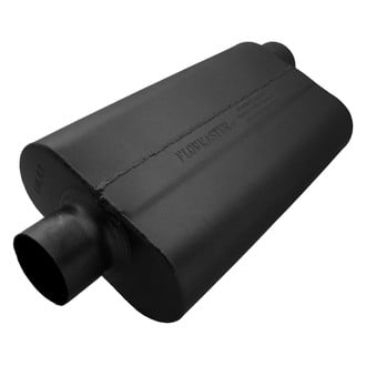 Flowmaster® - 50 Series Delta Flow™ Aluminized Steel Oval Black Exhaust Muffler (3" Center ID, 3" Offset OD, 17" Length)