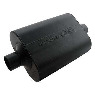 Flowmaster® - Super 40 Series Delta Flow™ Aluminized Steel Oval Black Exhaust Muffler (2.5" Center ID, 2.5" Center OD, 13.5" Length)