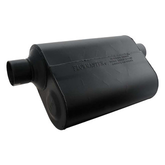 Flowmaster® - Super 40 Series Delta Flow™ Aluminized Steel Oval Black Exhaust Muffler (2.5" Offset ID, 2.5" Offset OD, 13.5" Length)