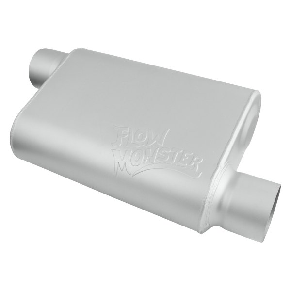 FlowMonster™ - 2-Chamber Oval Silver Exhaust Muffler