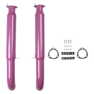 Flowtech® - Purple Hornies™ Aluminized Steel Round Header Purple Exhaust Muffler (3" Center ID, 3" Center OD, 18" Length)