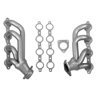 Flowtech® - Mild Steel Silver Metallic Ceramic Coated Short Tube Exhaust Headers with Gaskets