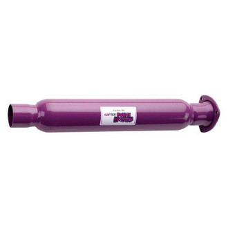Flowtech® - Purple Hornies™ Aluminized Steel Round Header Purple Exhaust Muffler (3" Center ID, 2.25" Center OD, 18" Length)