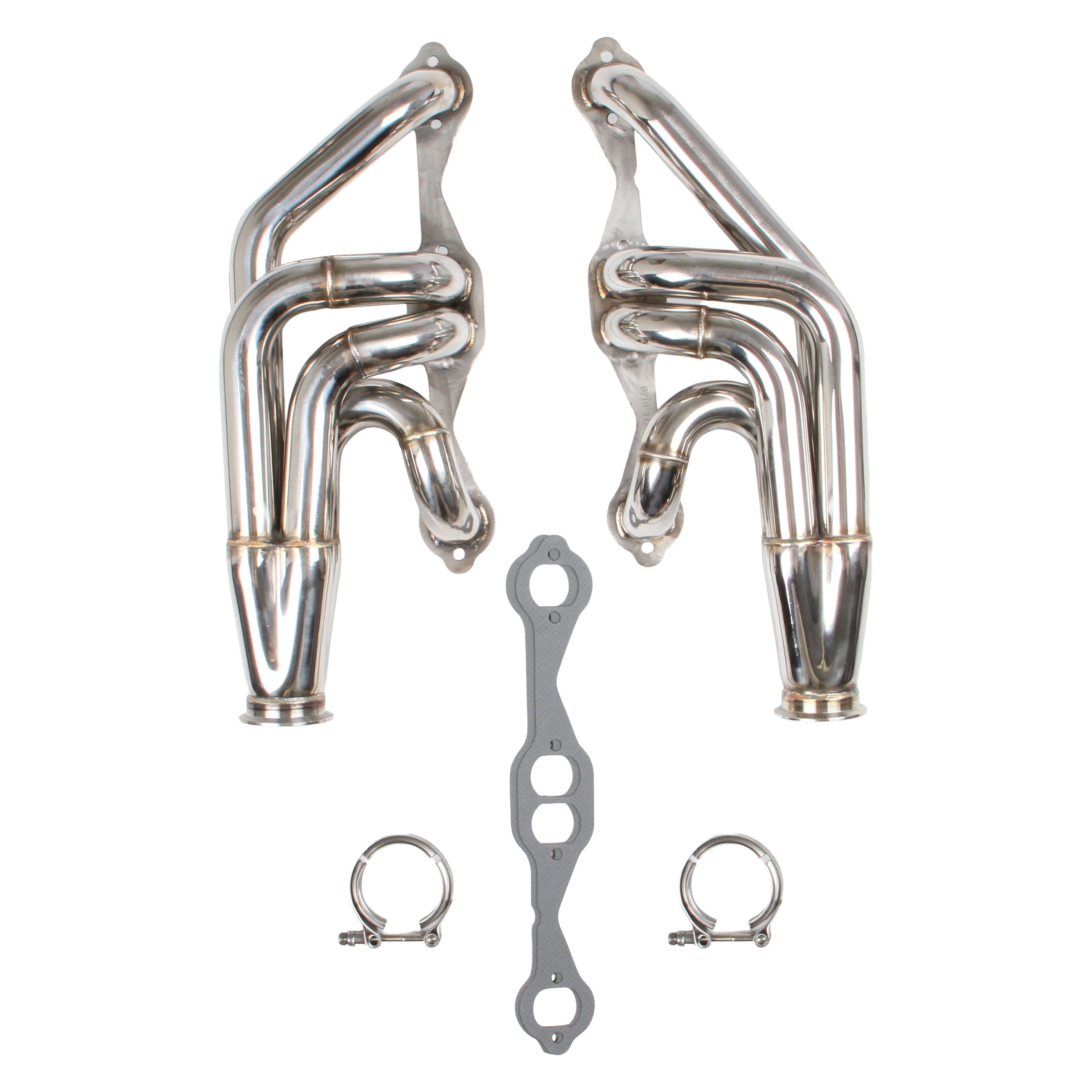 Flowtech® 11570FLT Down and Forward 304 SS Polished Turbo Exhaust Headers