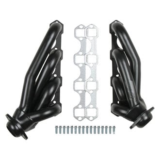 Flowtech® - 409 SS Black Painted Short Tube Exhaust Headers