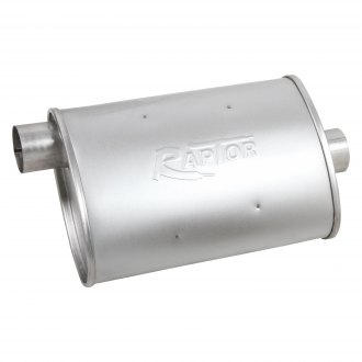 Flowtech® - Raptor™ Stainless Steel Oval Turbo Gray Exhaust Muffler