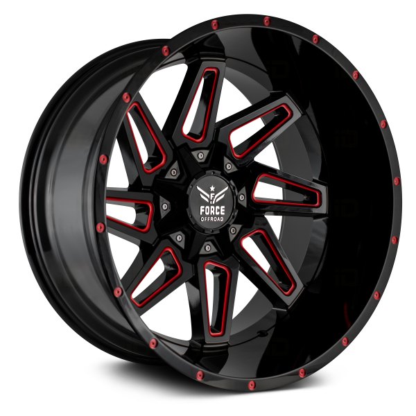 FORCE OFF-ROAD® - F02 Black with Red Milled Accents
