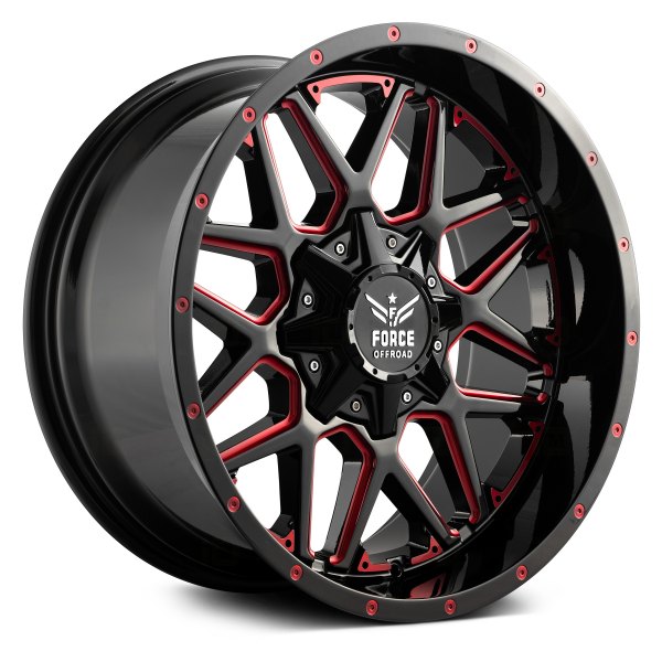 FORCE OFF-ROAD® - F14 Black with Red Milled Accents