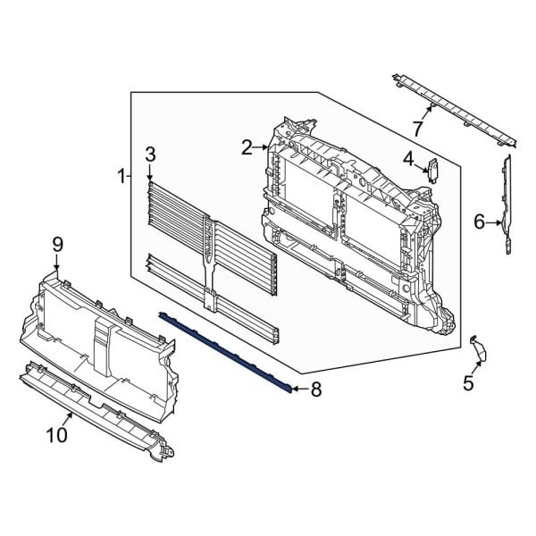 Ford OE M1PZ8327B Front Lower Radiator Support Air Deflector