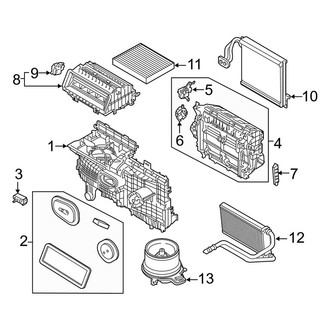 Ford OE - Air Conditioner & Heater - Evaporator Components (W/O Dual Zone A/C), (Base / Badlands / Big Bend)