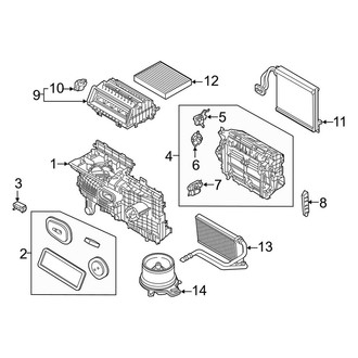 Ford OE - Air Conditioner & Heater - Evaporator Components (With Dual Zone A/C), (Badlands / Outer Banks)