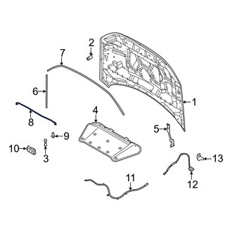 Ford OE - Front Hood & Trunk Prop Rod