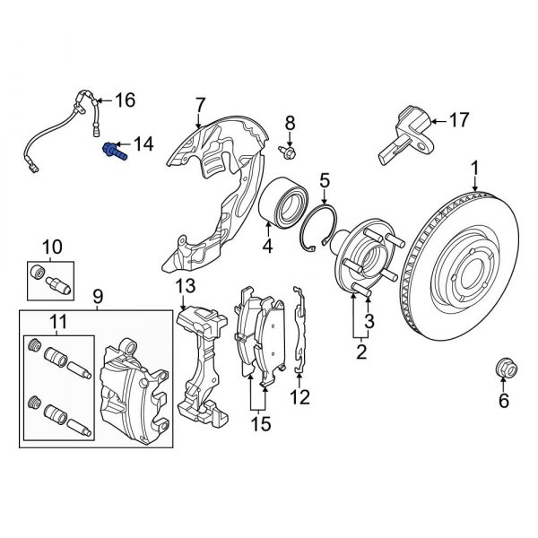 Disc Brake Caliper Anchor Plate Bolt