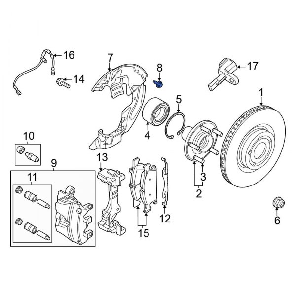 Disc Brake Caliper Anchor Plate Bolt