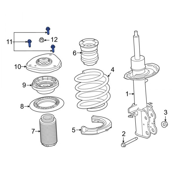 Suspension Strut Mount Bolt