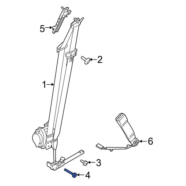 Seat Belt Lap and Shoulder Belt Screw