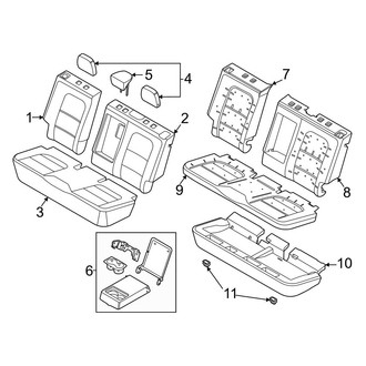 Ford OE - Seats & Tracks - Rear Seat Components (Covers & Pads, W/O Storage)