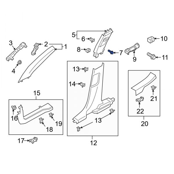 Body B-Pillar Trim Panel Bolt