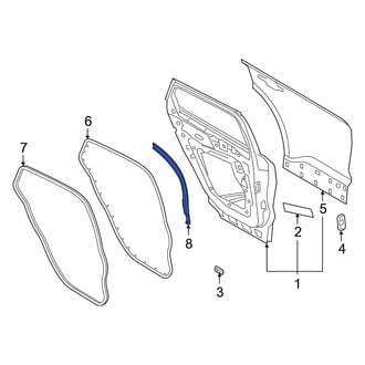 Ford OE - Rear Left Door Window Belt Weatherstrip