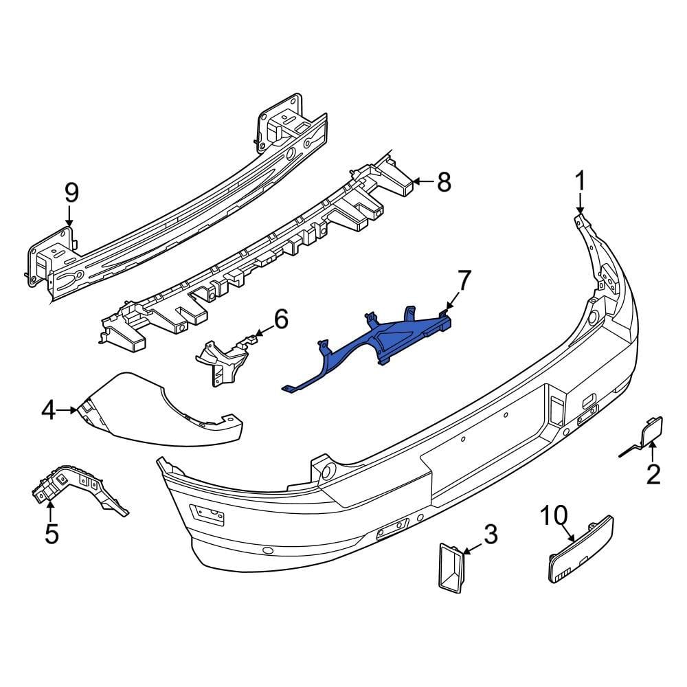 Ford OE M1PZ17754B Rear Right Bumper Cover Bracket