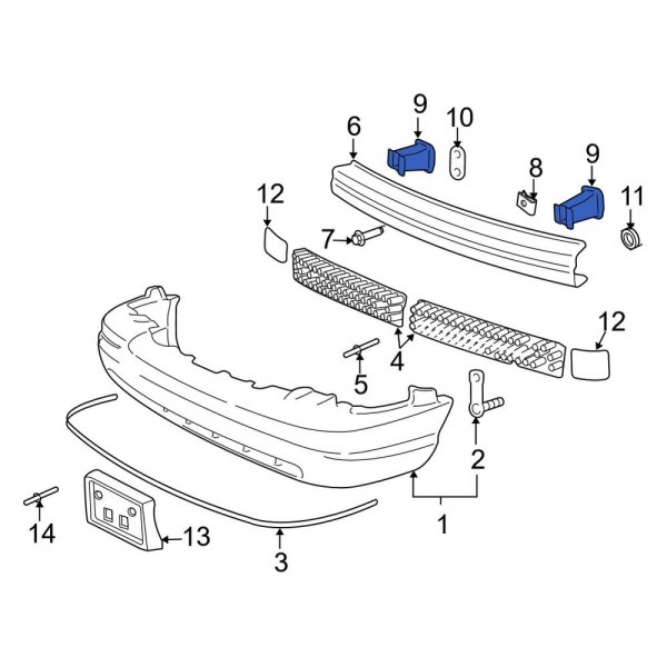 Ford OE 6W1Z17752A - Front Right Bumper Impact Bar Bracket