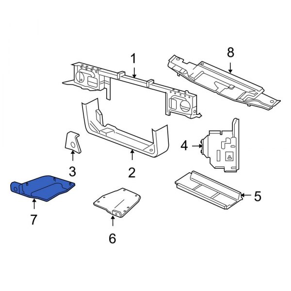 Ford OE 3W1Z8311BA - Front Left Radiator Support Air Deflector