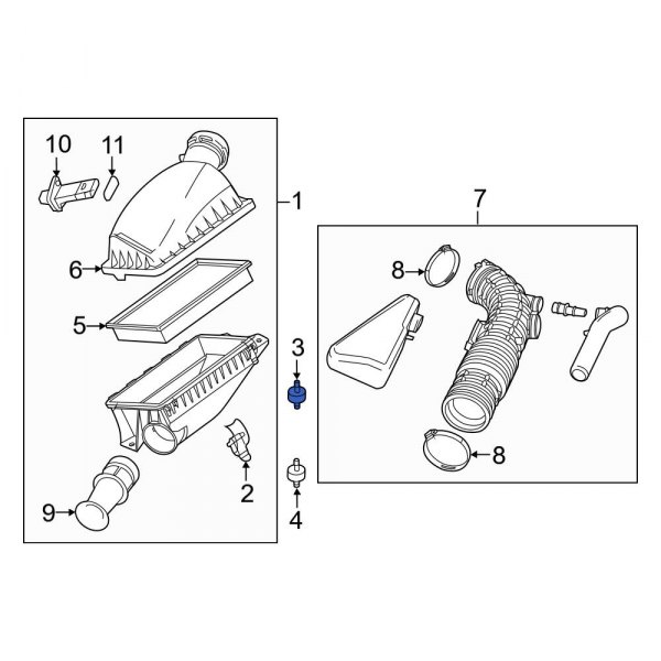 Ford OE 6W7Z9P686AA Upper Air Filter Housing Grommet
