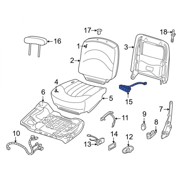Ford OE 7W1Z14A701CA Front Left Power Seat Switch