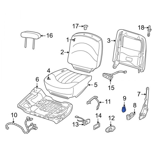 Ford OE F3LY14C718A Front Left Seat Track Position Sensor