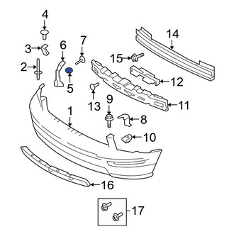Ford OE - Front Bumper Cover Support Rail Nut
