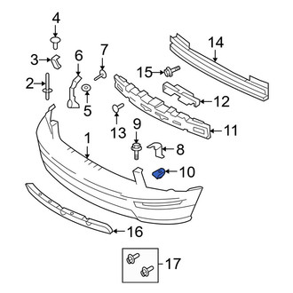 Ford OE - Front Bumper Cover Support Rail Nut