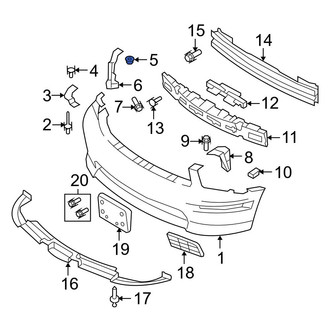 Ford OE - Front Bumper Cover Support Rail Nut