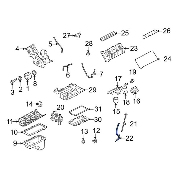 Ford OE 7R3Z6754AA Engine Oil Dipstick Tube