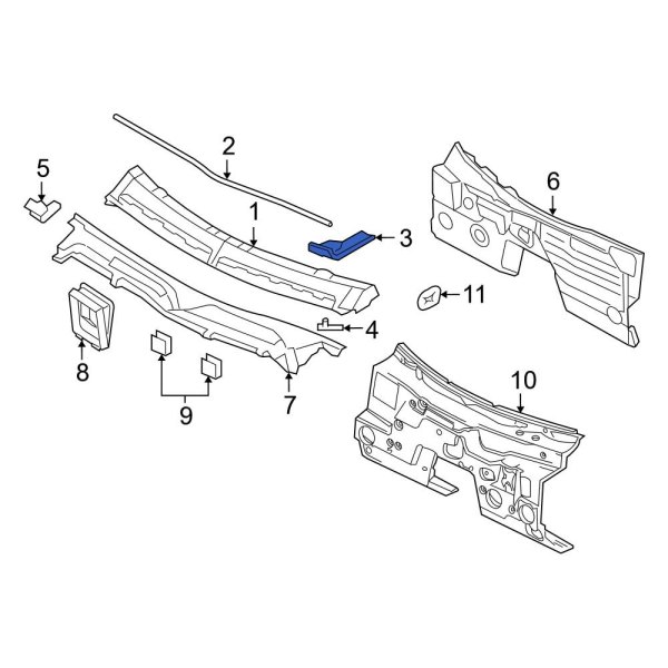 Ford OE 5R3Z63045D56AA - Cowl Bracket