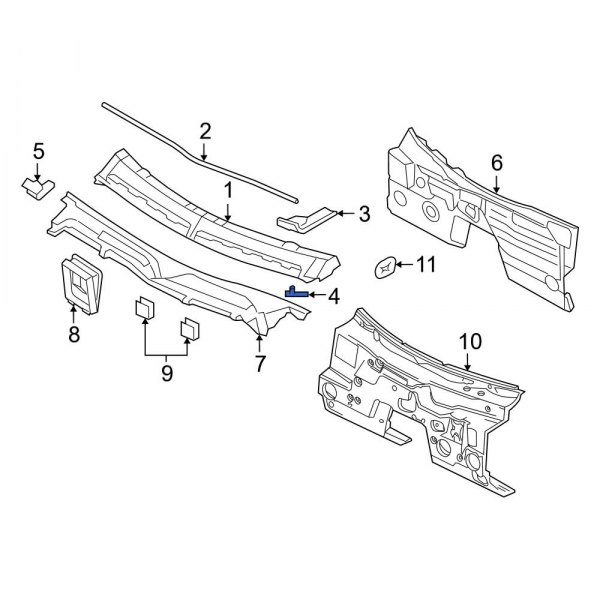 Ford OE 9R3Z63517C58A - Cowl Bracket