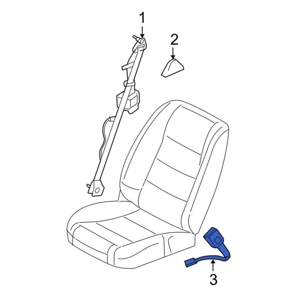 Ford OE 7R3Z6361203AA Front Seat Belt Receptacle